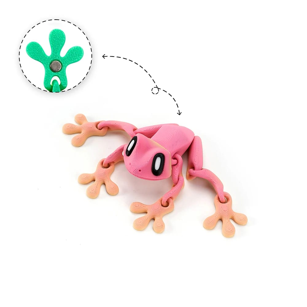 3D Printing Simulation Tree Frog Joint Movable Frog Ornaments Kitchen Home Decoration Office Animal Desk Toy Refrigerator Magnet